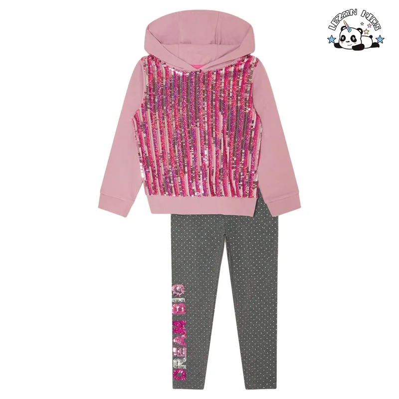 LEZONKIDS - Customizable Girls Hoodie Legging Pant Set Girls Pullover Long Pants Girls Clothing Set